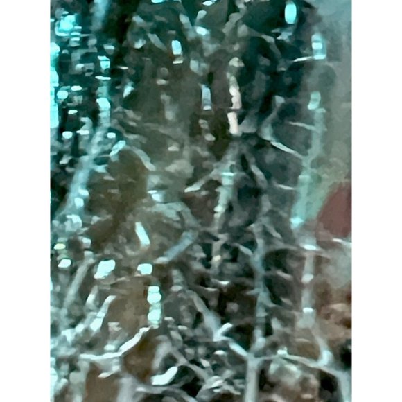 CRACKLE GLASS  Decanter Wine Carafe Flower Vase Blue Turquoise And Clear 10”Tall - Picture 6 of 7